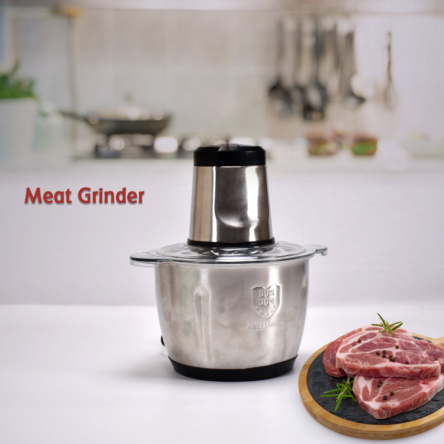 2363 Stainless Steel Electric Meat Grinders with Bowl Heavy for Kitchen Food Chopper, Meat, Vegetables, Onion , Garlic Slicer Dicer, Fruit & Nuts Blender (3L, 300Watts) DeoDap 2363 Stainless Steel Electric Meat Grinders with Bowl Heavy for Kitchen Food Chopper, Meat, Vegetables, Onion , Garlic Slicer Dicer, Fruit & Nuts Blender (3L, 300Watts) DeoDap